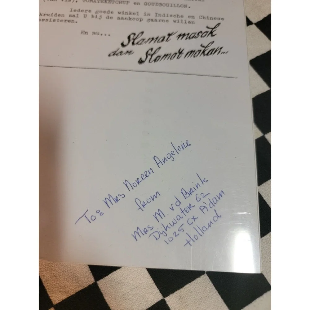 Vintage Dutch Indonesian Chinese Recipe Cookbook Spiral Bound Handwritten...